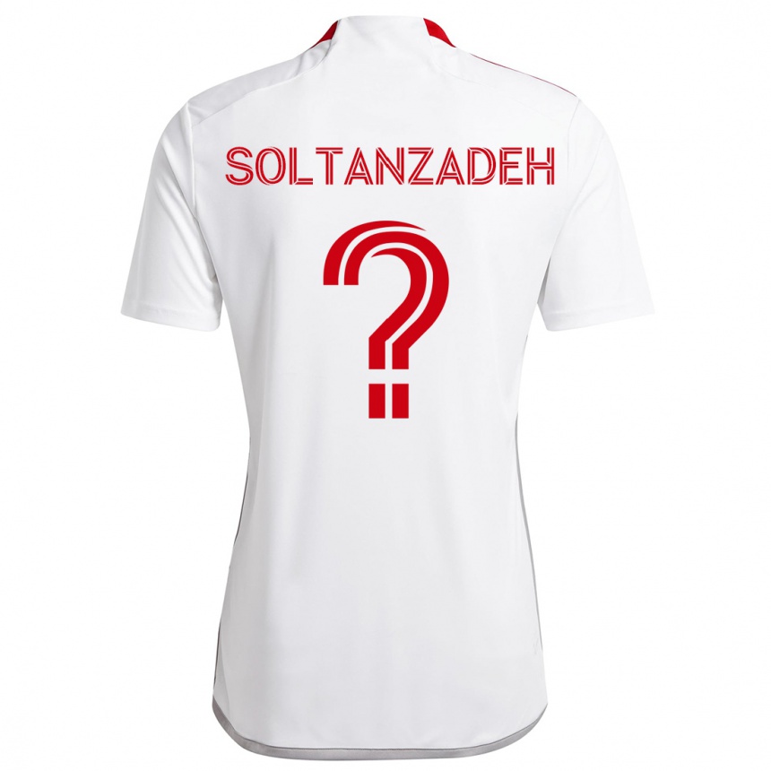 Kids Football Shayan Soltanzadeh #0 White Red Away Jersey 2024/25 T-Shirt