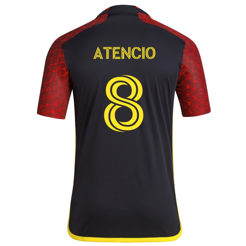 Kids Football Josh Atencio #8 Red Black Away Jersey 2024/25 T-Shirt