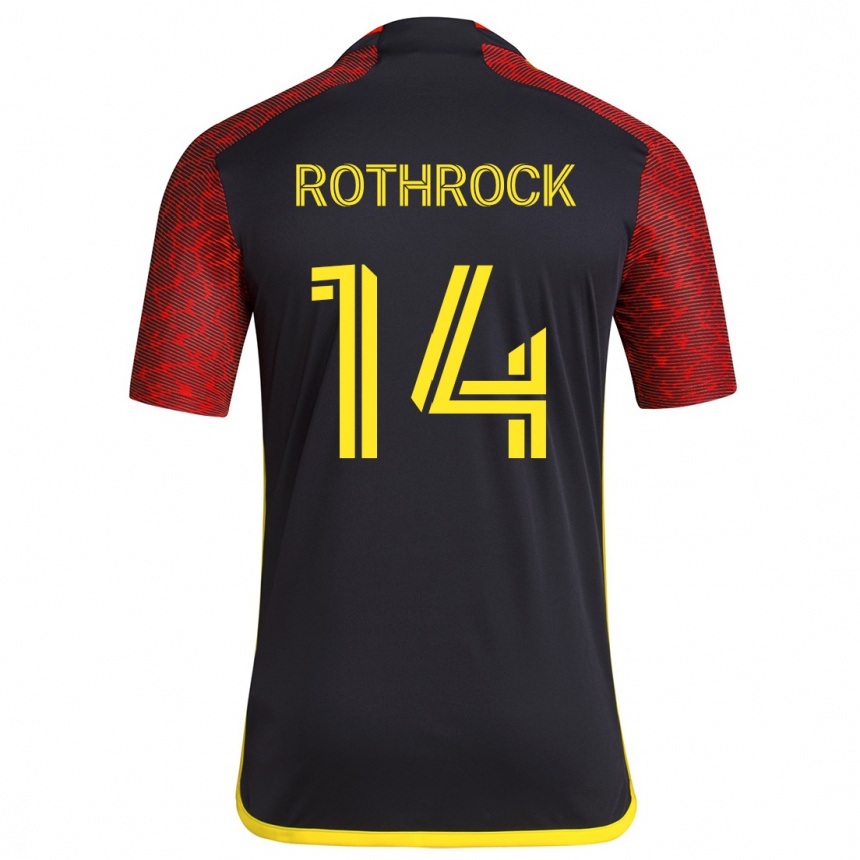 Kids Football Paul Rothrock #14 Red Black Away Jersey 2024/25 T-Shirt