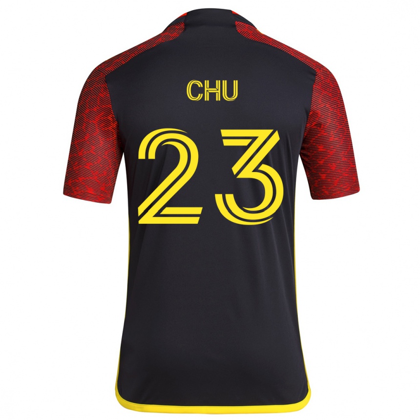 Kids Football Léo Chú #23 Red Black Away Jersey 2024/25 T-Shirt