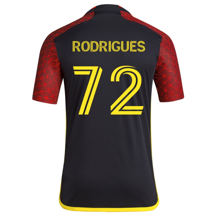 Kids Football Braudílio Rodrigues #72 Red Black Away Jersey 2024/25 T-Shirt