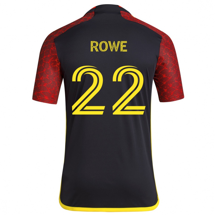 Kids Football Kelyn Rowe #22 Red Black Away Jersey 2024/25 T-Shirt