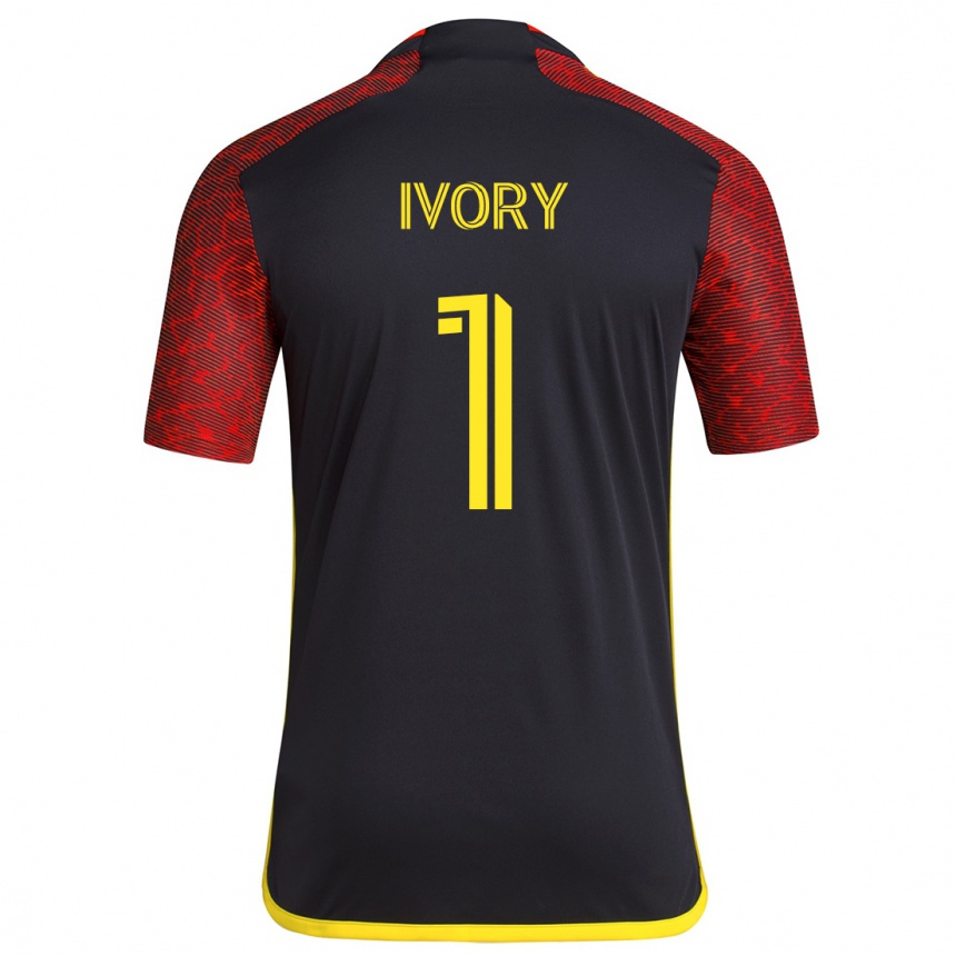 Kids Football Laurel Ivory #1 Red Black Away Jersey 2024/25 T-Shirt