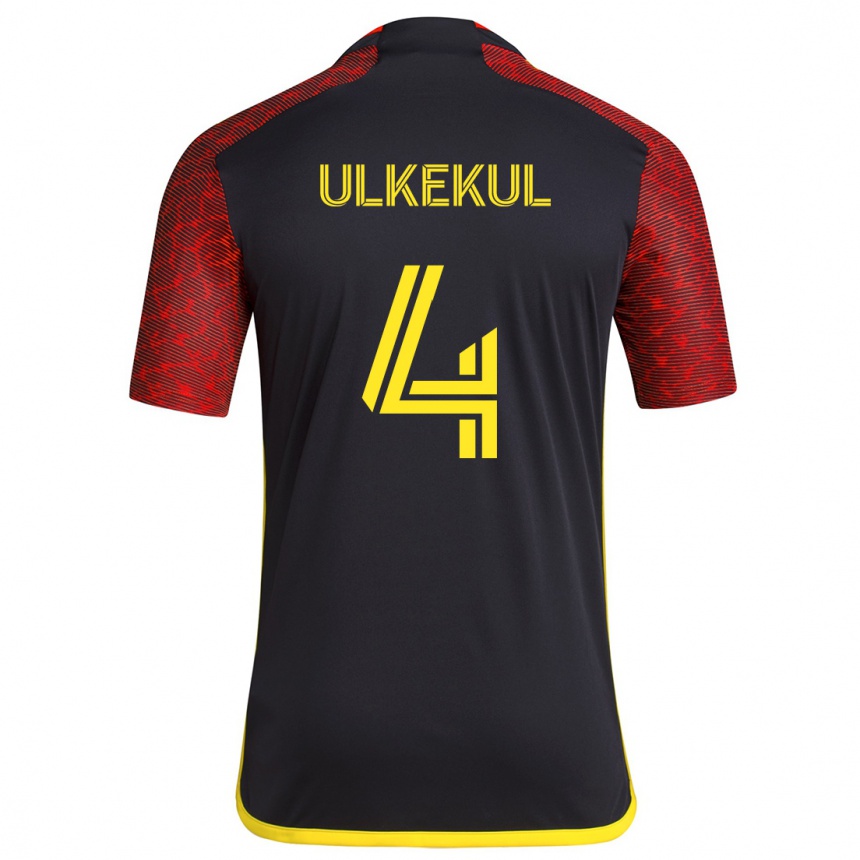 Kids Football Jodi Ulkekul #4 Red Black Away Jersey 2024/25 T-Shirt