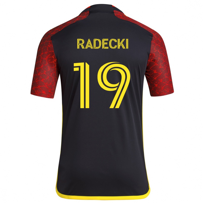 Kids Football Taylor Radecki #19 Red Black Away Jersey 2024/25 T-Shirt