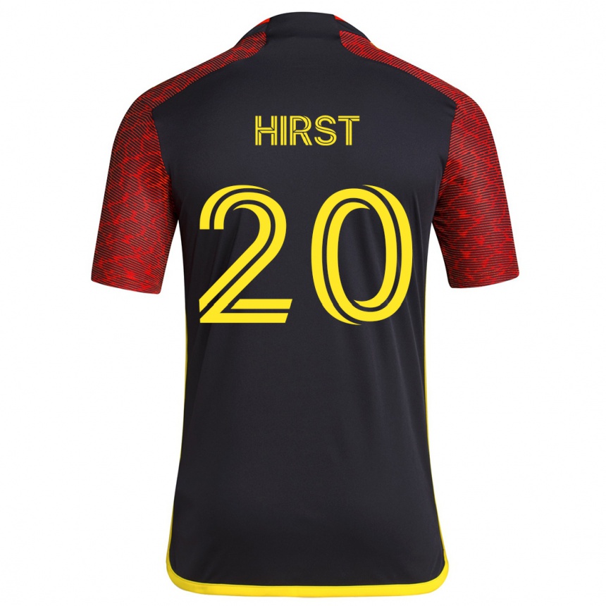 Kids Football Sophie Hirst #20 Red Black Away Jersey 2024/25 T-Shirt