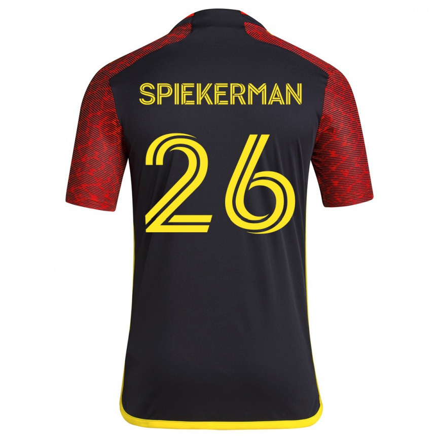 Kids Football Stephanie Spiekerman #26 Red Black Away Jersey 2024/25 T-Shirt