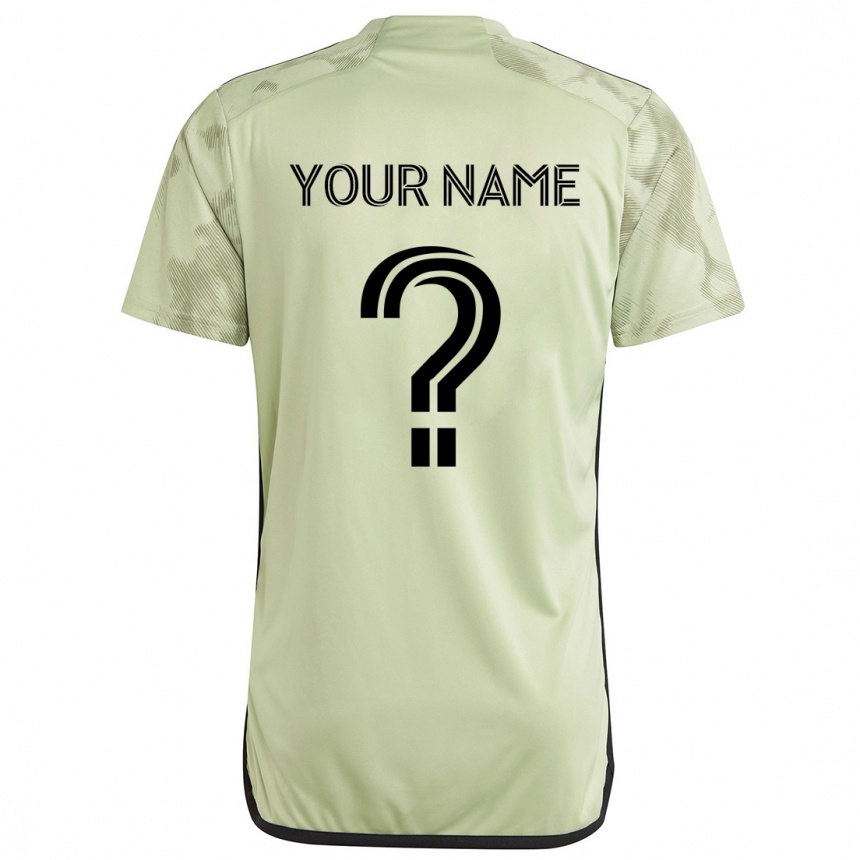 Kids Football Your Name #0 Light Green Away Jersey 2024/25 T-Shirt