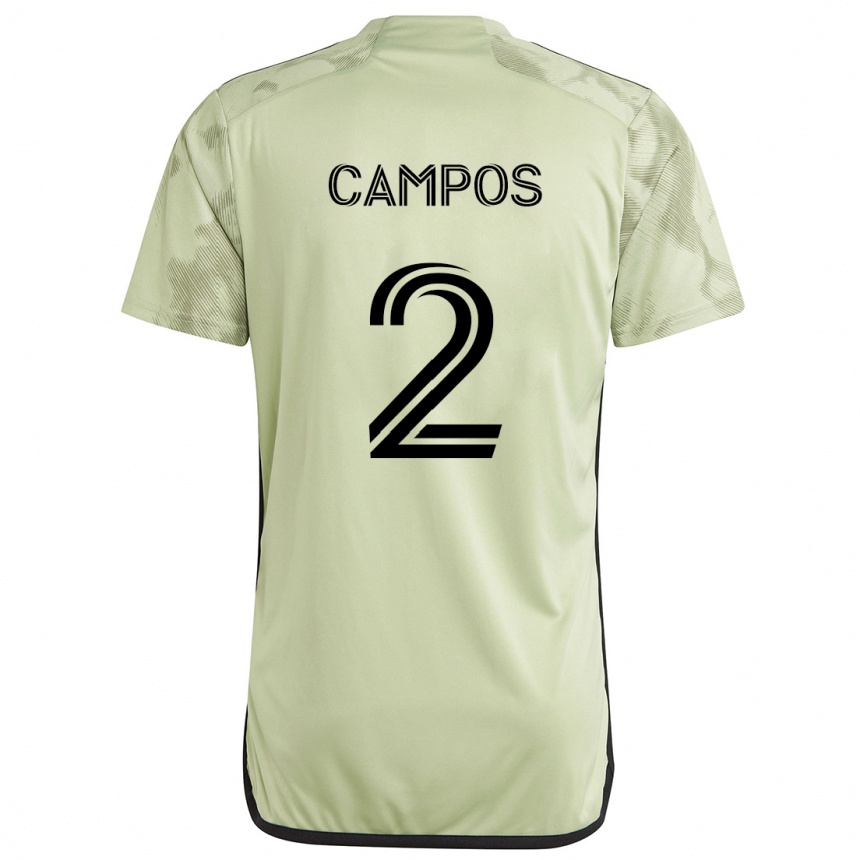 Kids Football Omar Campos #2 Light Green Away Jersey 2024/25 T-Shirt