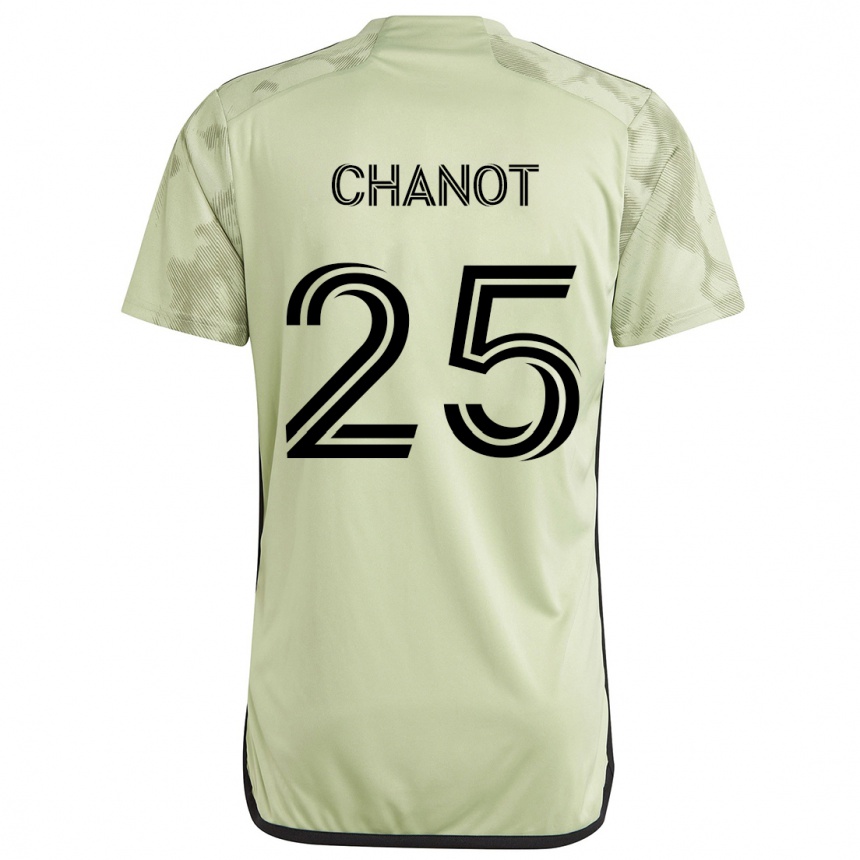 Kids Football Maxime Chanot #25 Light Green Away Jersey 2024/25 T-Shirt