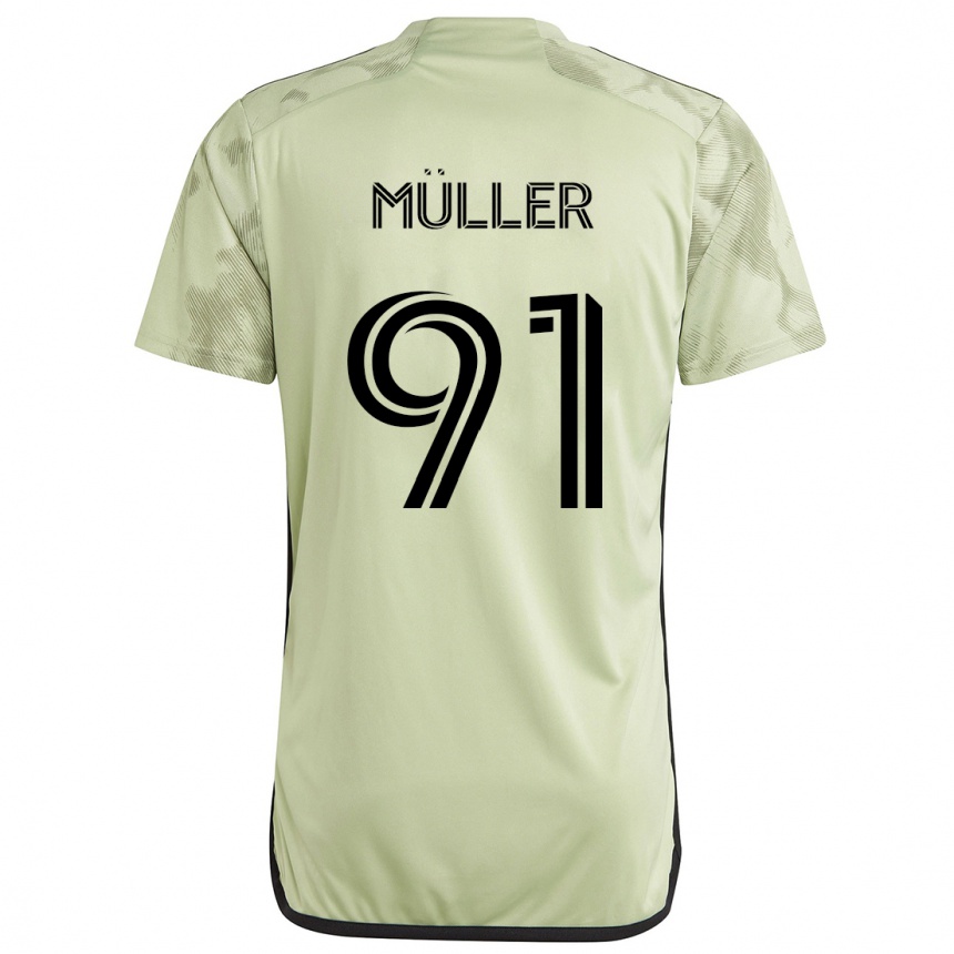 Kids Football Luis Müller #91 Light Green Away Jersey 2024/25 T-Shirt