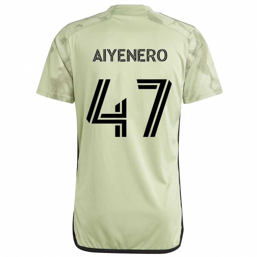 Kids Football Marius Aiyenero #47 Light Green Away Jersey 2024/25 T-Shirt