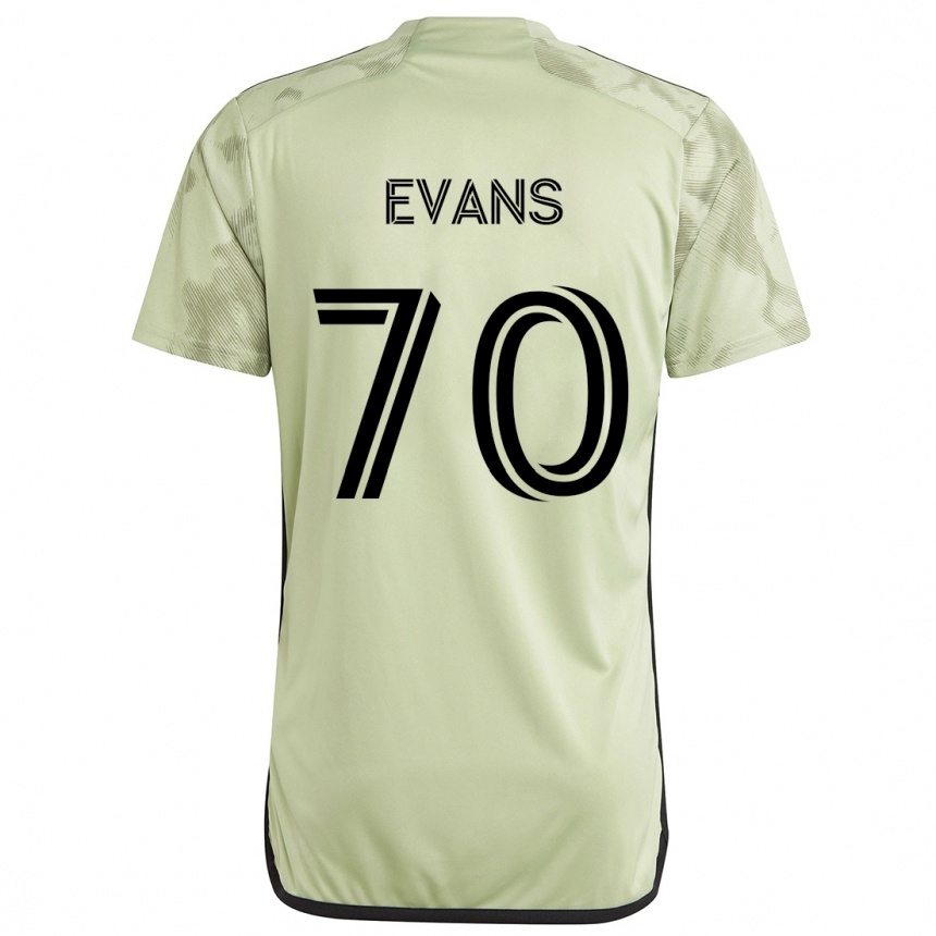 Kids Football Matthew Evans #70 Light Green Away Jersey 2024/25 T-Shirt