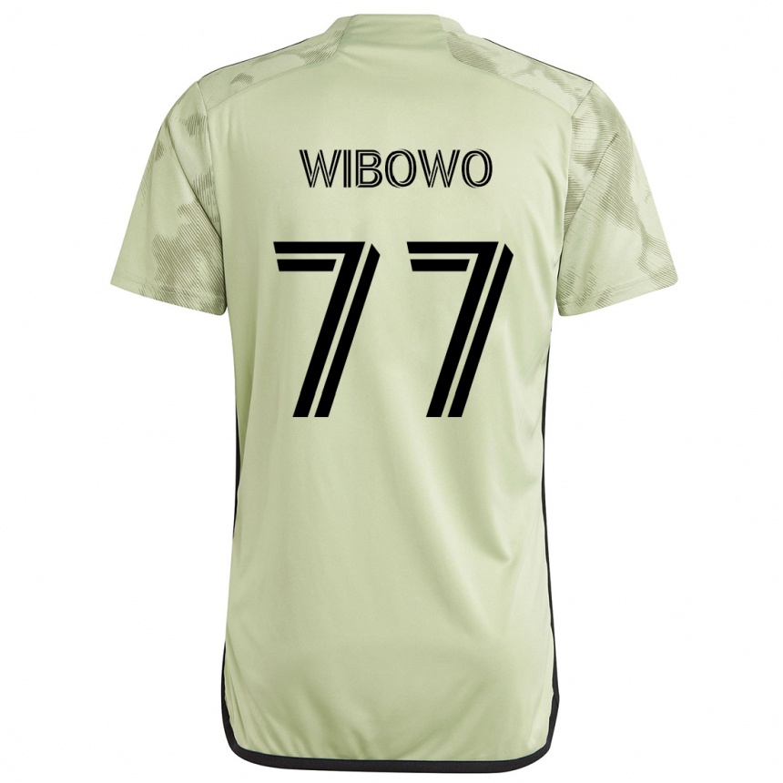 Kids Football Adrian Wibowo #77 Light Green Away Jersey 2024/25 T-Shirt