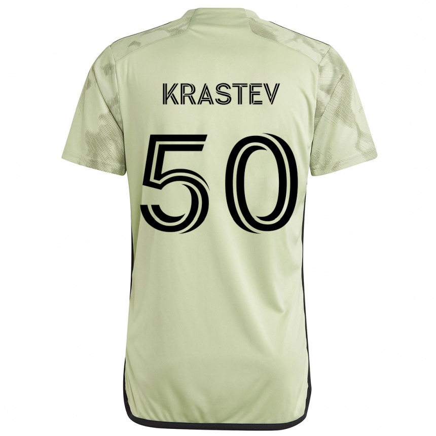 Kids Football Filip Krastev #50 Light Green Away Jersey 2024/25 T-Shirt