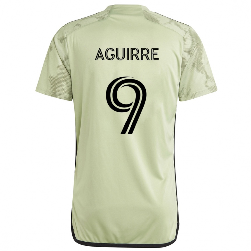 Kids Football Dustin Aguirre #9 Light Green Away Jersey 2024/25 T-Shirt