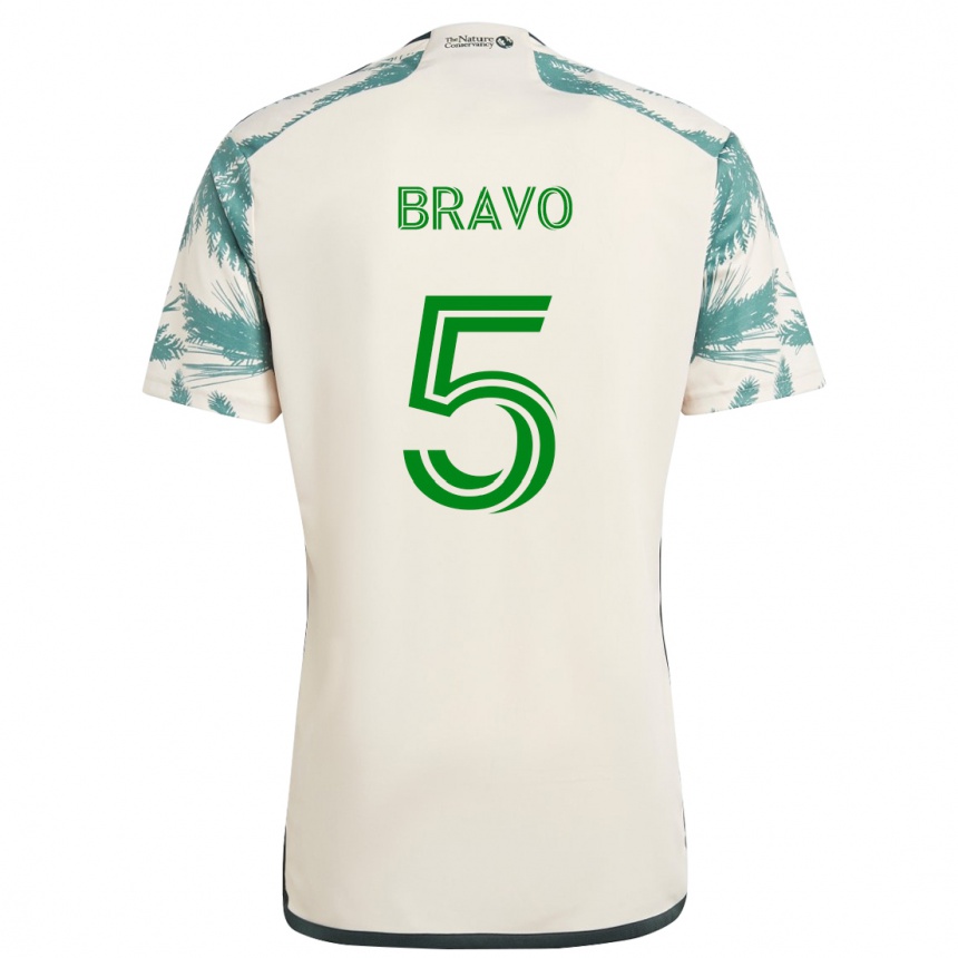 Kids Football Claudio Bravo #5 Beige Brown Away Jersey 2024/25 T-Shirt