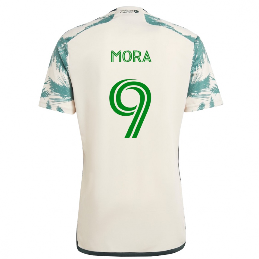 Kids Football Felipe Mora #9 Beige Brown Away Jersey 2024/25 T-Shirt