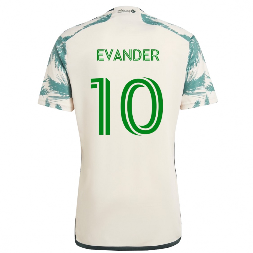 Kids Football Evander #10 Beige Brown Away Jersey 2024/25 T-Shirt