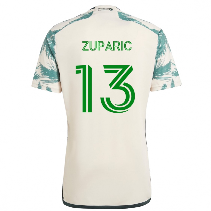 Kids Football Dario Zuparic #13 Beige Brown Away Jersey 2024/25 T-Shirt