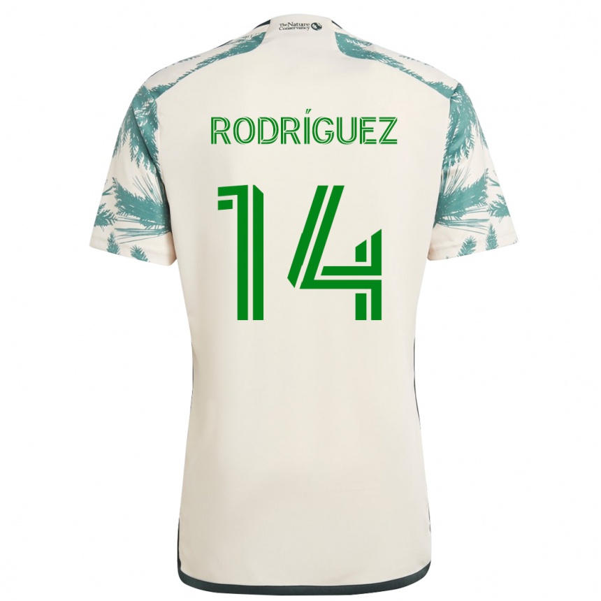 Kids Football Jonathan Rodríguez #14 Beige Brown Away Jersey 2024/25 T-Shirt