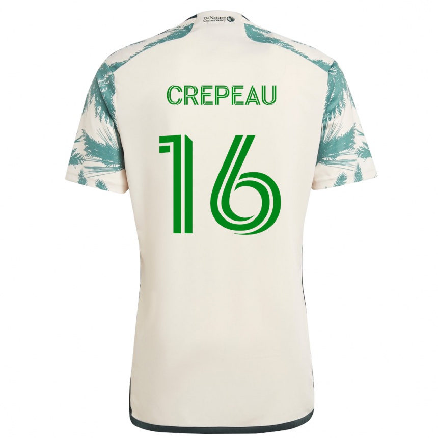 Kids Football Maxime Crépeau #16 Beige Brown Away Jersey 2024/25 T-Shirt