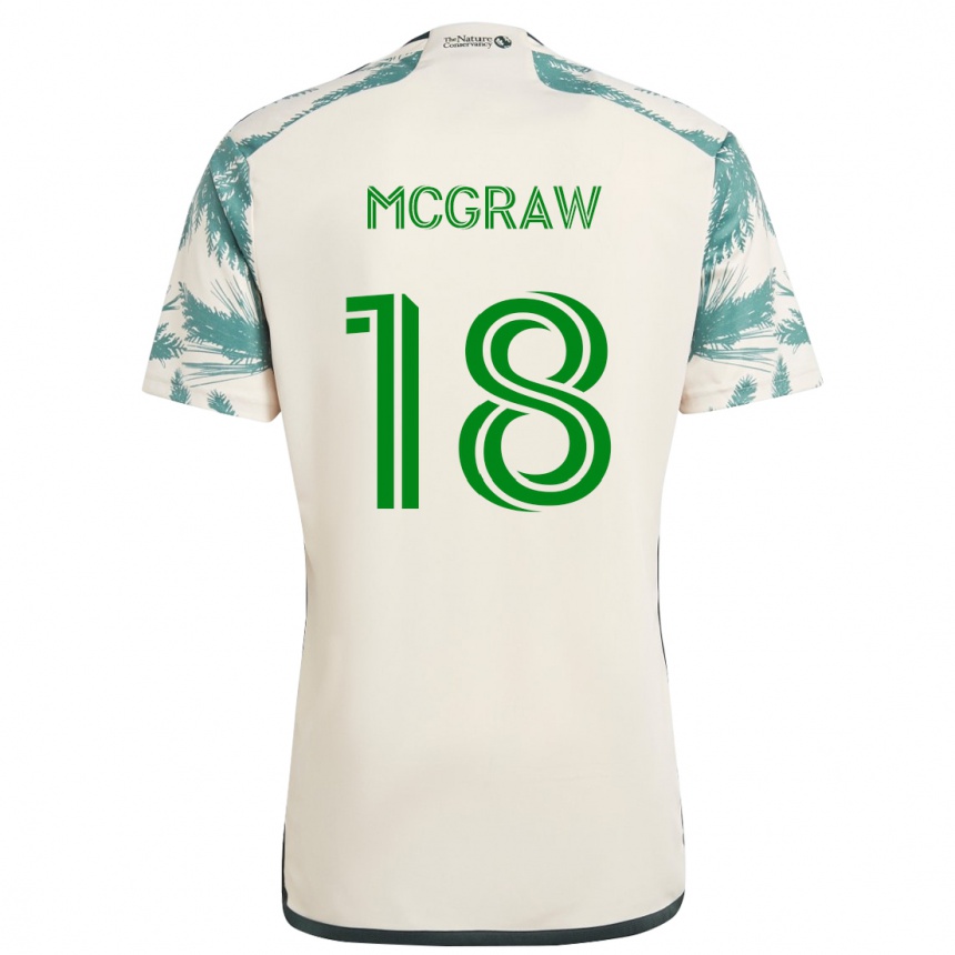 Kids Football Zac Mcgraw #18 Beige Brown Away Jersey 2024/25 T-Shirt