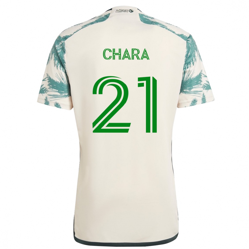 Kids Football Diego Chará #21 Beige Brown Away Jersey 2024/25 T-Shirt