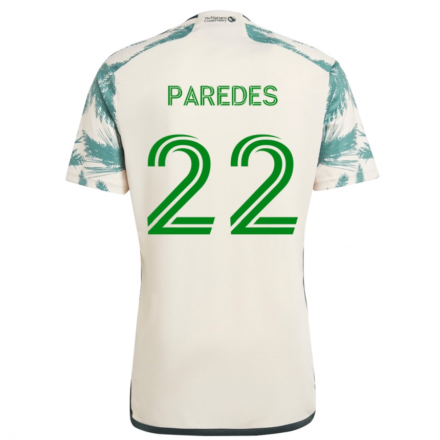 Kids Football Cristhian Paredes #22 Beige Brown Away Jersey 2024/25 T-Shirt