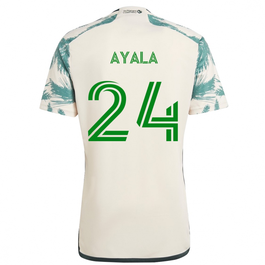 Kids Football David Ayala #24 Beige Brown Away Jersey 2024/25 T-Shirt