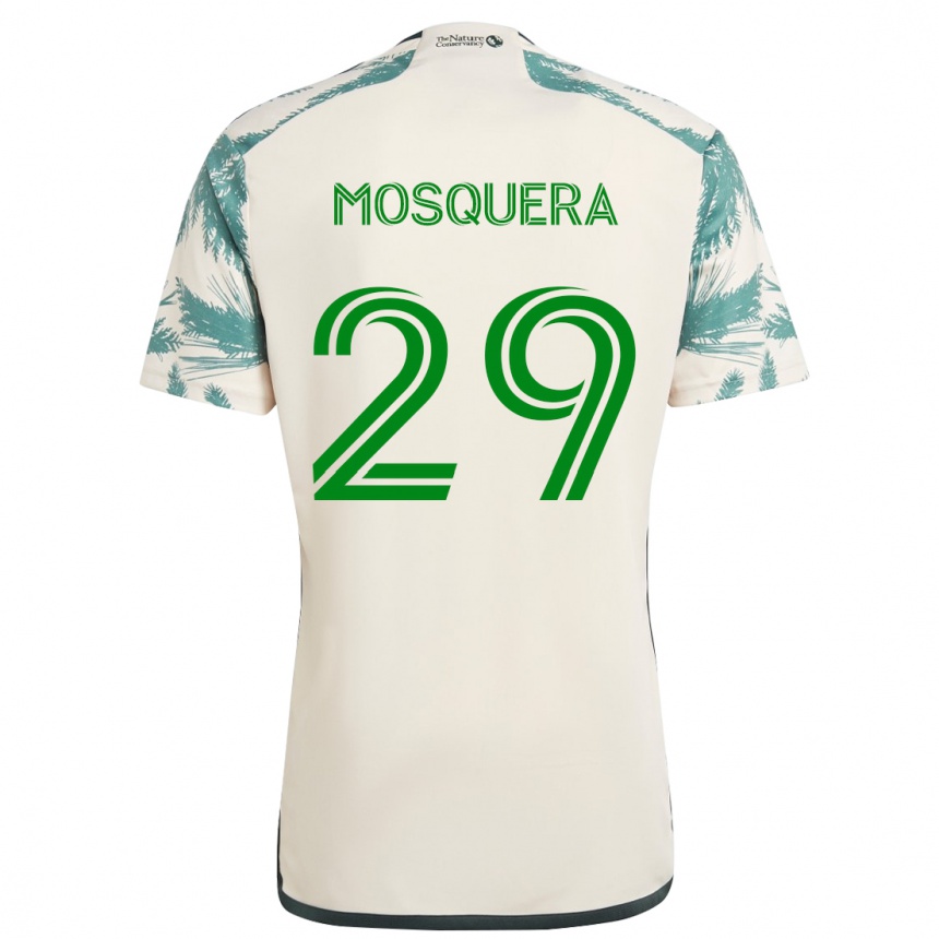 Kids Football Juan David Mosquera #29 Beige Brown Away Jersey 2024/25 T-Shirt