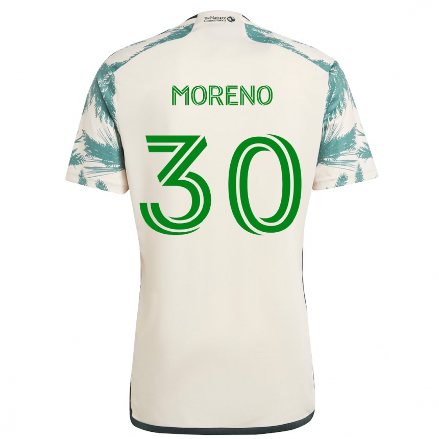 Kids Football Santiago Moreno #30 Beige Brown Away Jersey 2024/25 T-Shirt