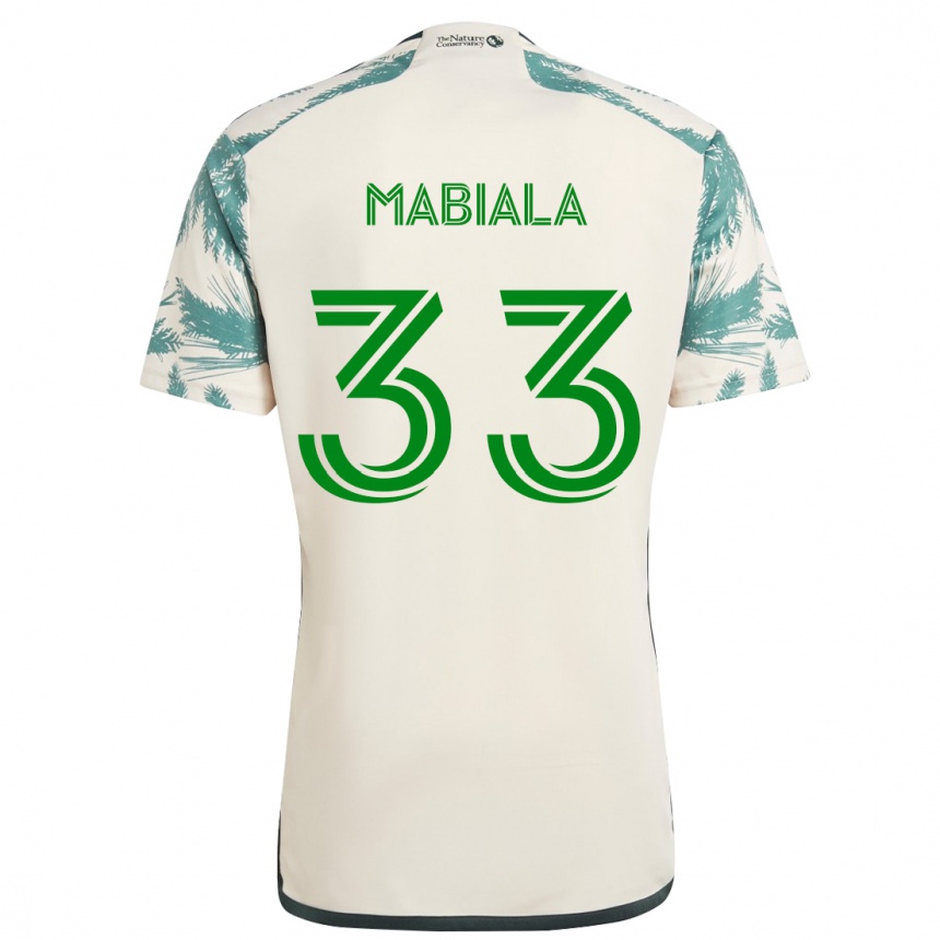 Kids Football Larrys Mabiala #33 Beige Brown Away Jersey 2024/25 T-Shirt