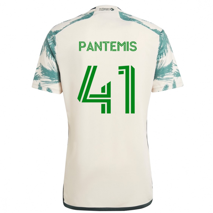 Kids Football James Pantemis #41 Beige Brown Away Jersey 2024/25 T-Shirt