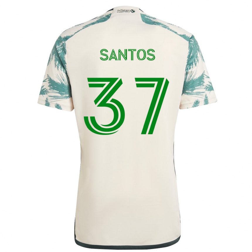 Kids Football Noah Santos #37 Beige Brown Away Jersey 2024/25 T-Shirt