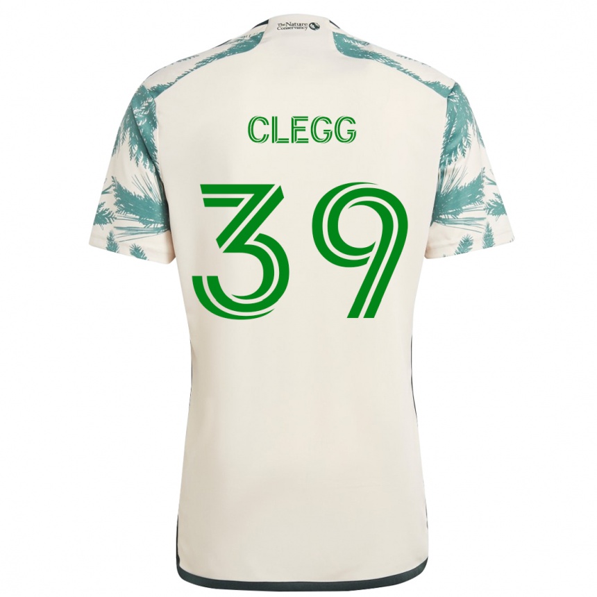 Kids Football Tyler Clegg #39 Beige Brown Away Jersey 2024/25 T-Shirt