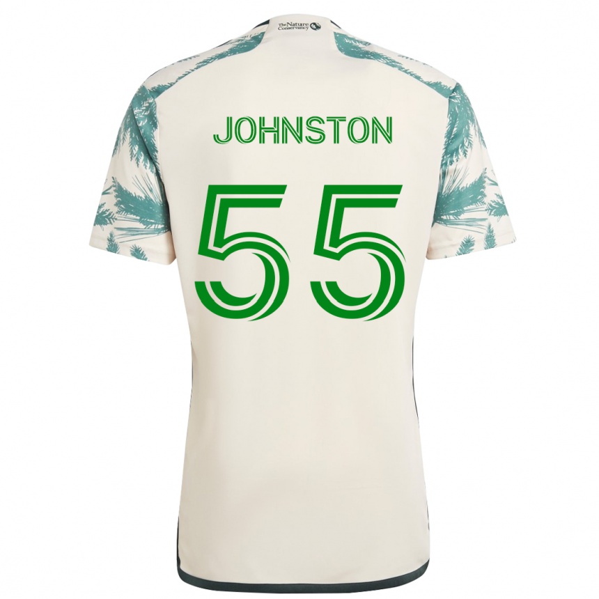 Kids Football Malcolm Johnston #55 Beige Brown Away Jersey 2024/25 T-Shirt