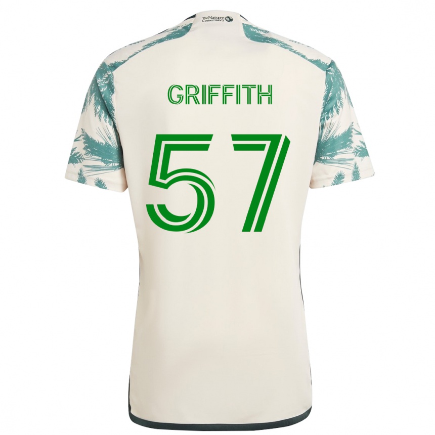 Kids Football Víctor Griffith #57 Beige Brown Away Jersey 2024/25 T-Shirt