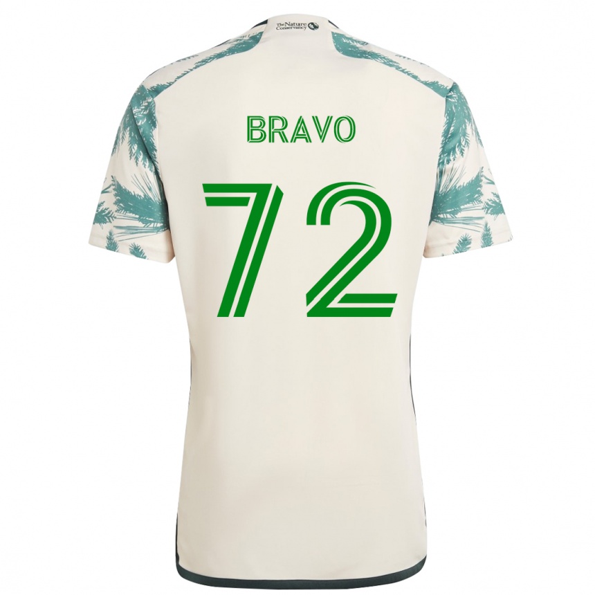 Kids Football Julian Bravo #72 Beige Brown Away Jersey 2024/25 T-Shirt