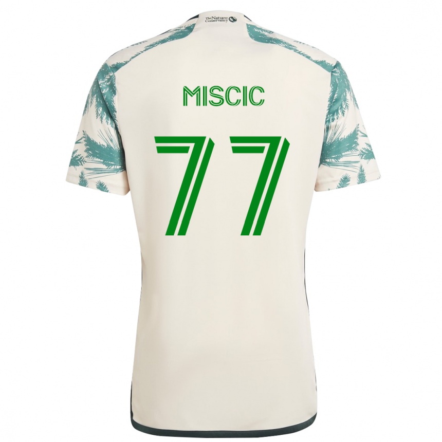 Kids Football Selmir Miscic #77 Beige Brown Away Jersey 2024/25 T-Shirt