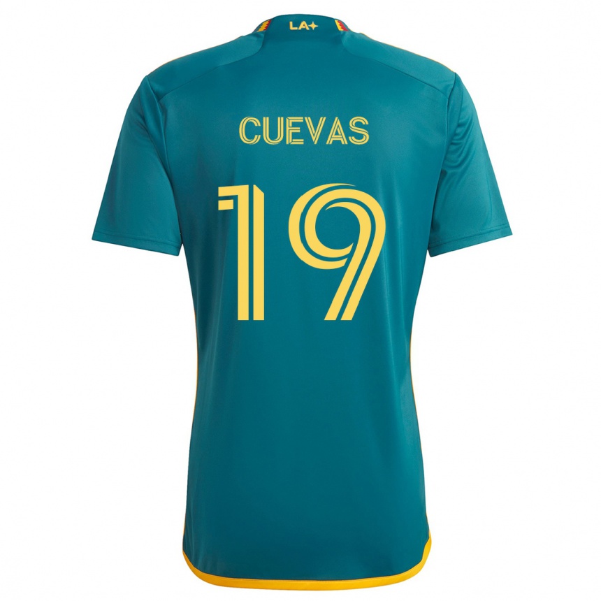 Kids Football Mauricio Cuevas #19 Green Yellow Away Jersey 2024/25 T-Shirt