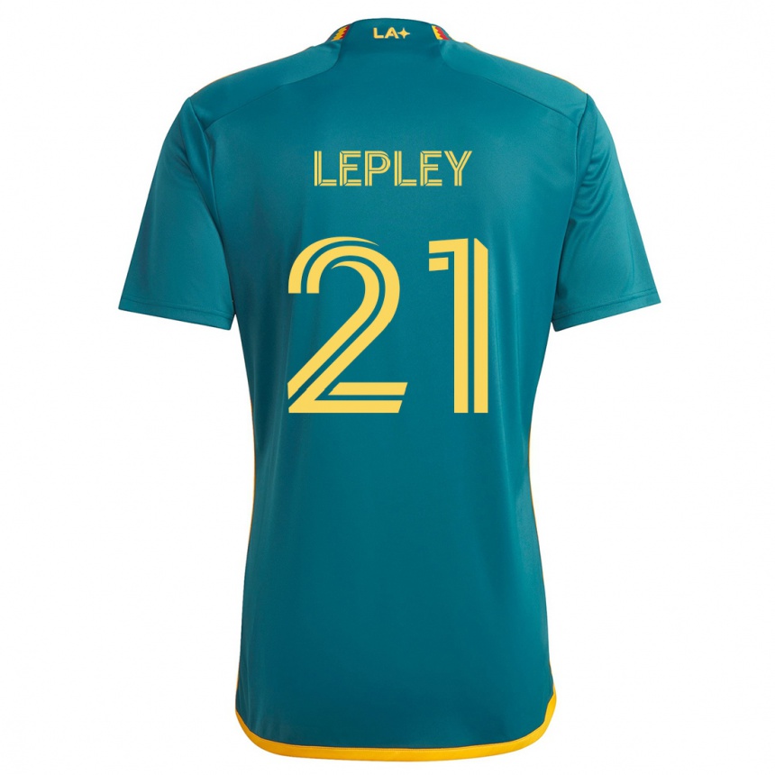 Kids Football Tucker Lepley #21 Green Yellow Away Jersey 2024/25 T-Shirt