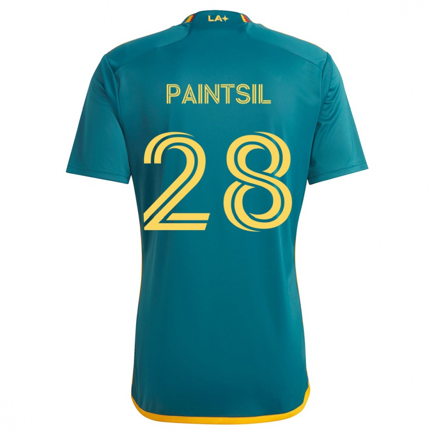 Kids Football Joseph Paintsil #28 Green Yellow Away Jersey 2024/25 T-Shirt