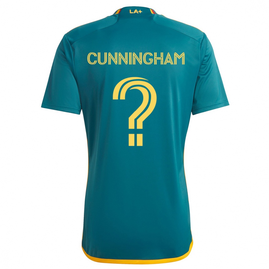 Kids Football Joaquin Cunningham #0 Green Yellow Away Jersey 2024/25 T-Shirt