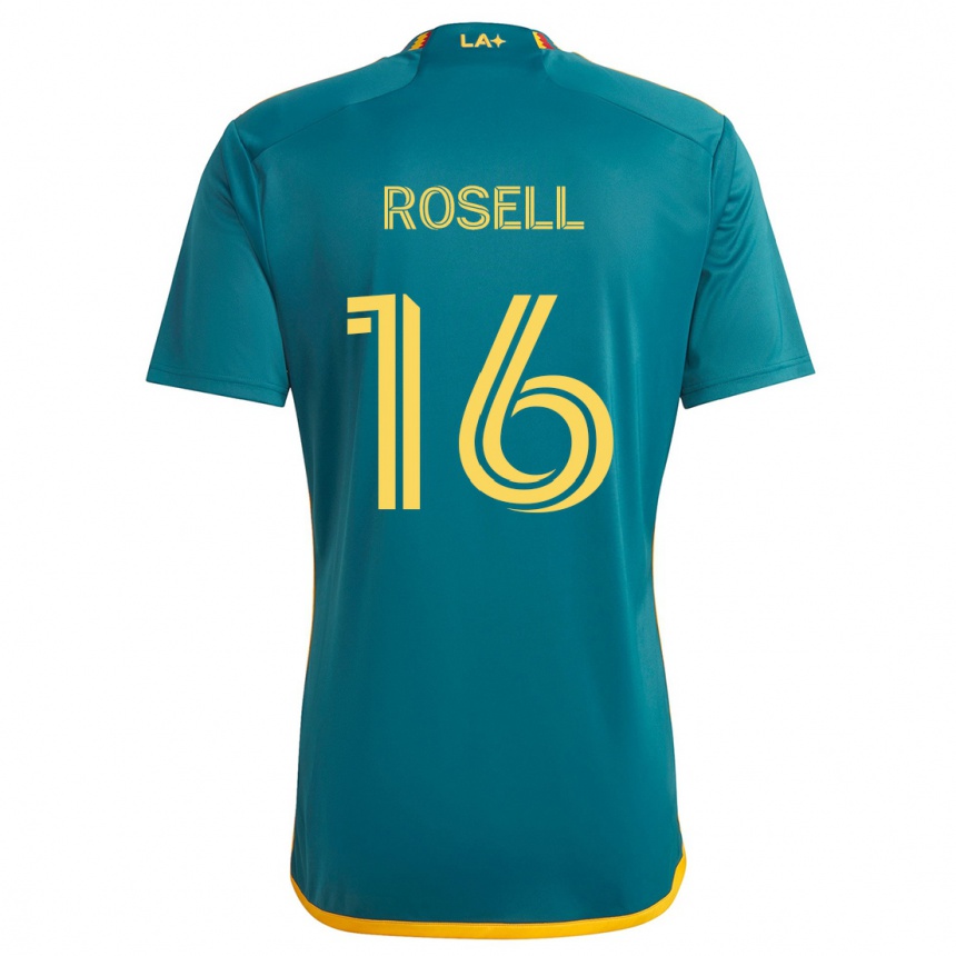 Kids Football Uri Rosell #16 Green Yellow Away Jersey 2024/25 T-Shirt