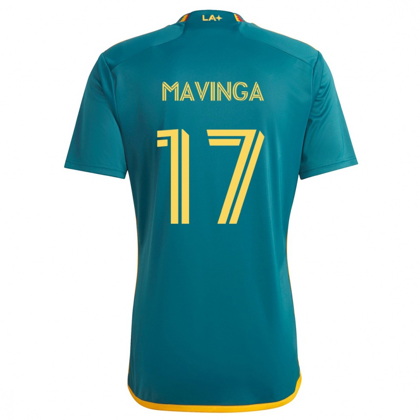 Kids Football Chris Mavinga #17 Green Yellow Away Jersey 2024/25 T-Shirt