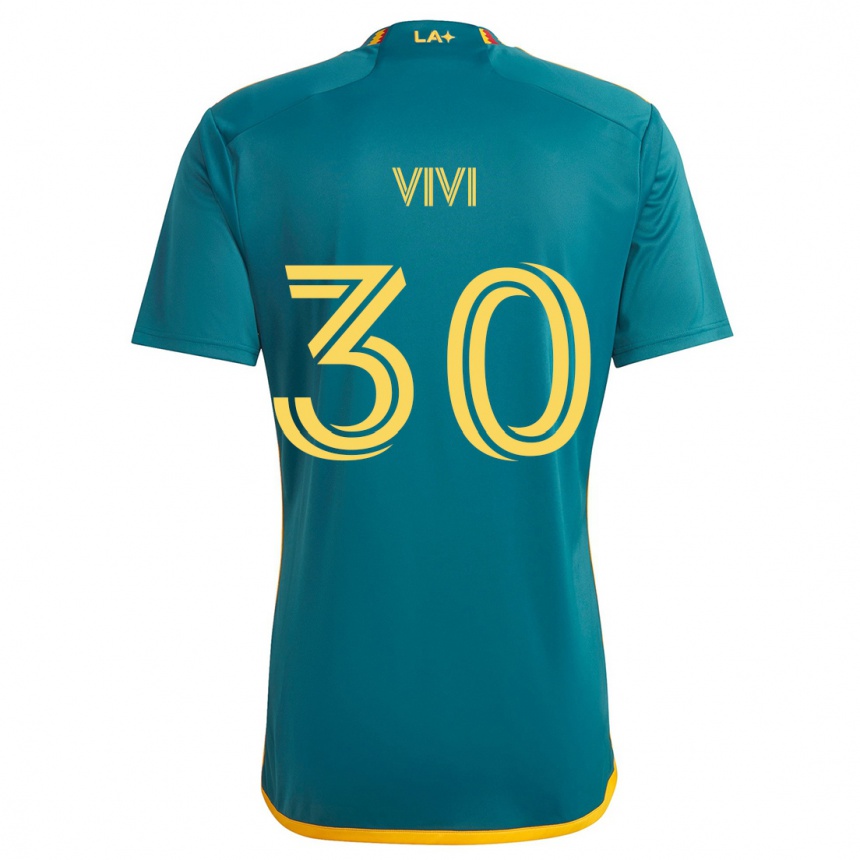 Kids Football Gino Vivi #30 Green Yellow Away Jersey 2024/25 T-Shirt