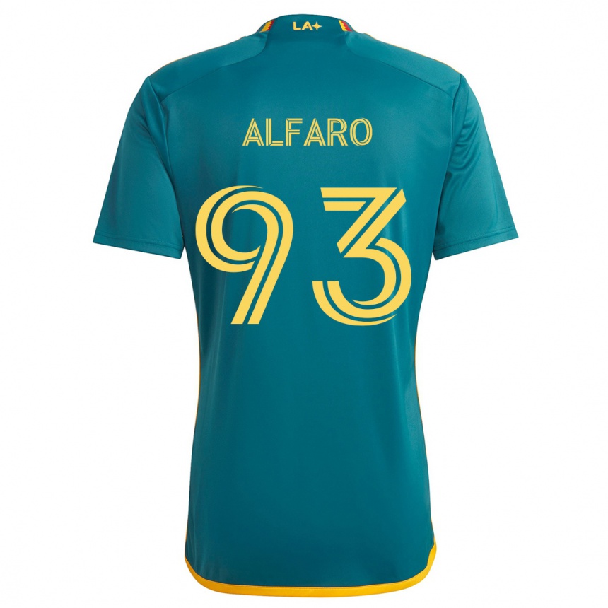 Kids Football Tony Alfaro #93 Green Yellow Away Jersey 2024/25 T-Shirt