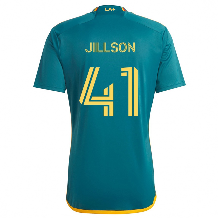 Kids Football Simon Jillson #41 Green Yellow Away Jersey 2024/25 T-Shirt