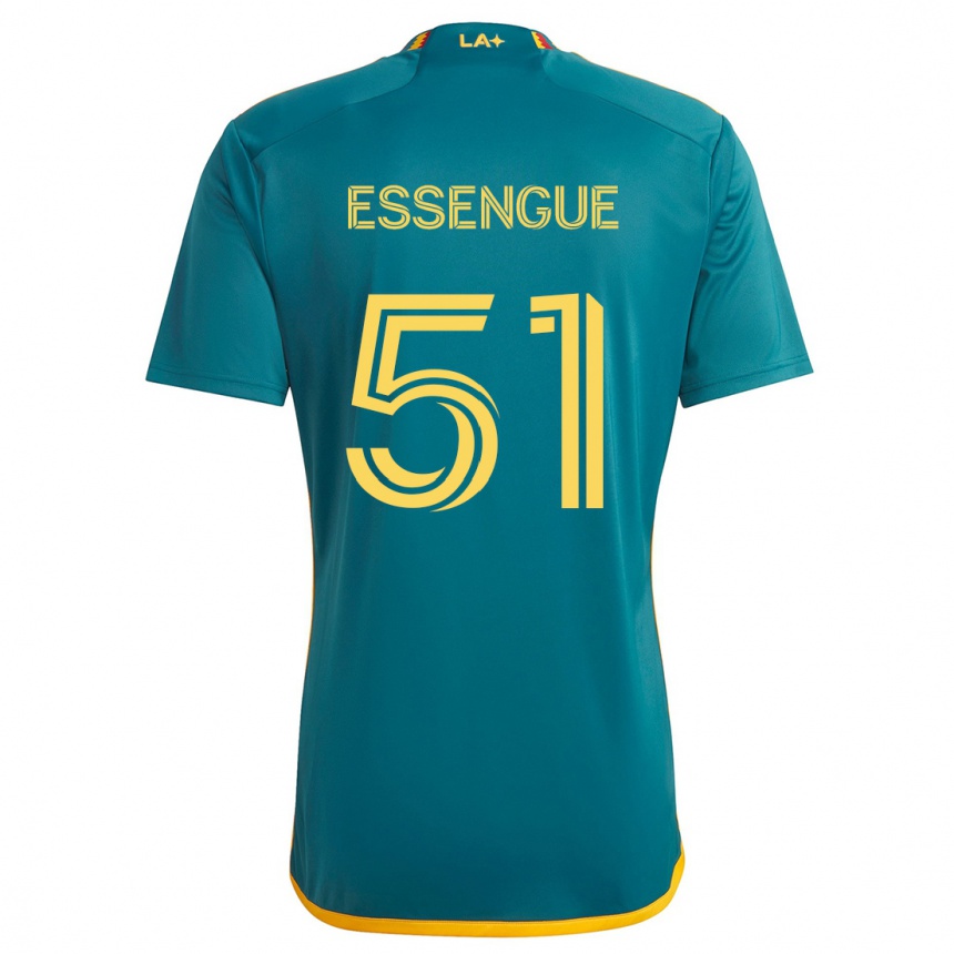 Kids Football Ascel Essengue #51 Green Yellow Away Jersey 2024/25 T-Shirt